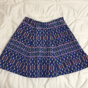 Aztec pattern short skater skirt 💙🧡